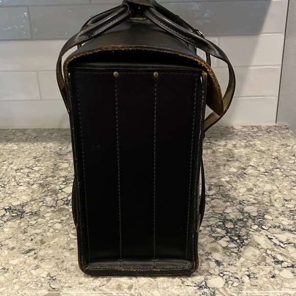 Military Leather Briefcase VIII Class 1 SPEC KK-B-650A Black Heavy Duty Vintage - Picture 2 of 10